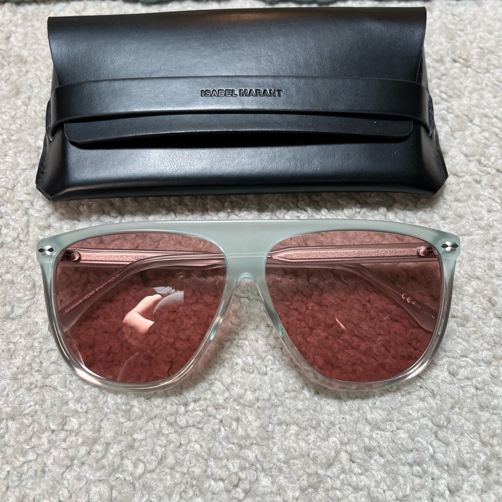 Isabel Marant Transparent green oversized aviator sunglasses- IM9000S
